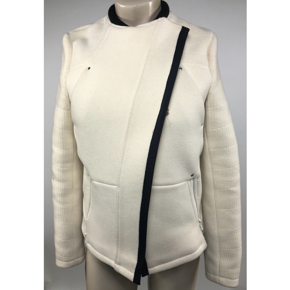 H&M White Moto Jacket Size 2